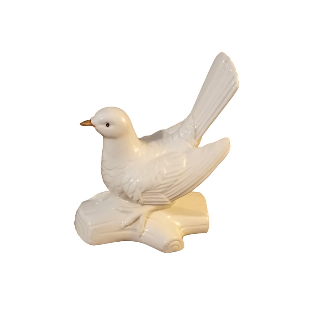White Ceramic Porcelain Bird Dove Vintage 1970's 5.5"lx6"tx4"w Fitz Floyd READ